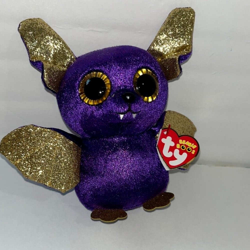Ty Beanie Boos 7.5" Bat Purple "Count" Plush Halloween